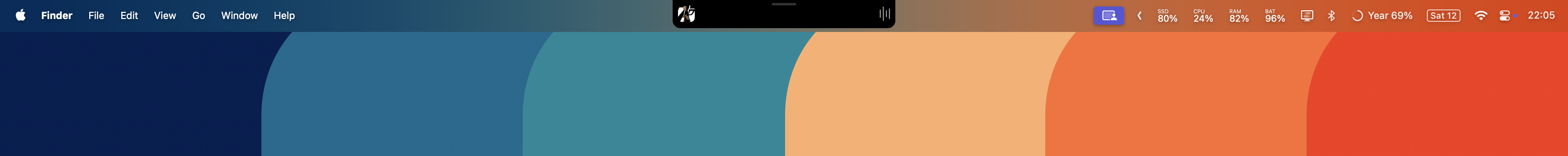 The notch in the macOS menu bar